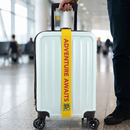 Personalized Standard Buckle Luggage Strap, Adventure Awaits Design, Unique Gift for Travelers