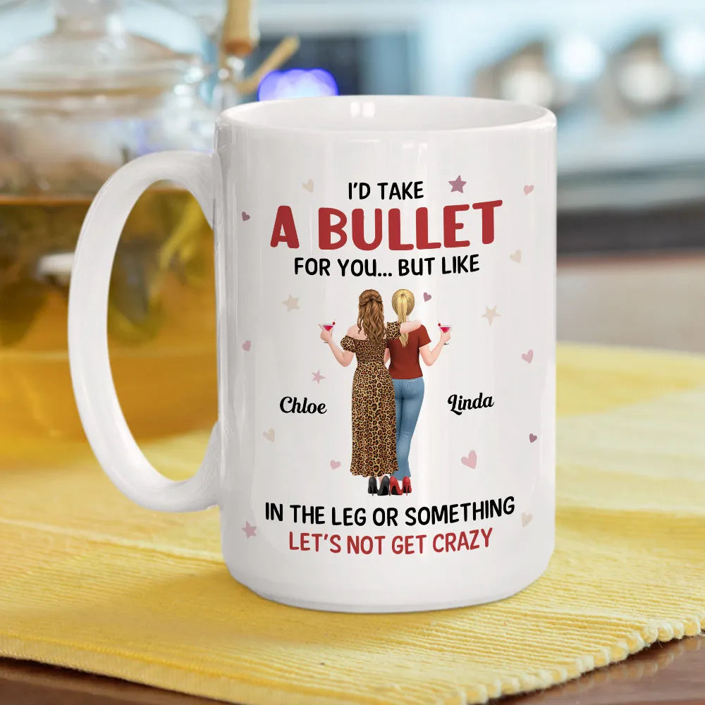 Funny Best Friends Mug – Personalized Friends Back View Ceramic Cup with Sarcastic Friendship Quote