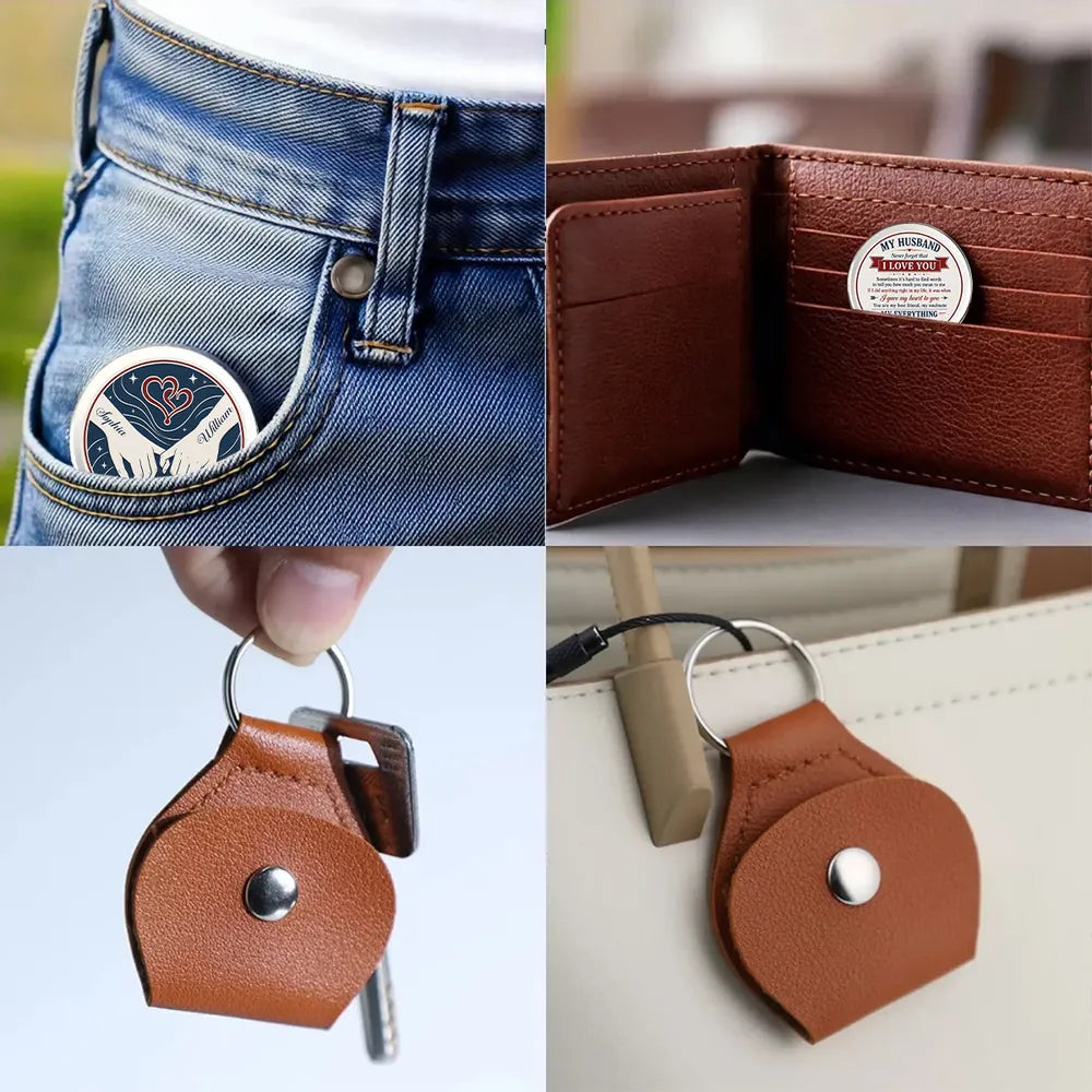 Personalized Pocket Hug with Holding Hands Art, Unique Gift for Husband, Everyday Love Token