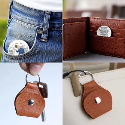 Pocket Hug Personalized Gift from Dad to Son, Proud of You Message, Everyday Carry Love Token Keepsake