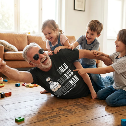 Funny Superhuman Classic Tee, Custom Bold Badass Shirt, Creative Gift for Grandpa He'll Wear Proudly