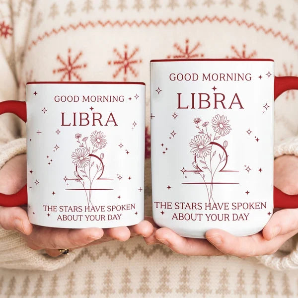 Personalized Two-Tone Mug, Good Morning Zodiac Art, Creative Gift for a Friend or Sister