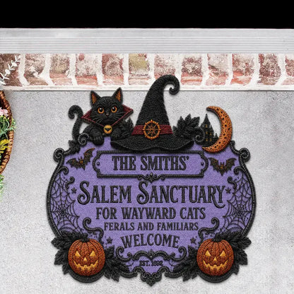 Personalized Shaped Doormat, Whimsical Cat Sanctuary Welcome, Creative Gift for Cat Lovers