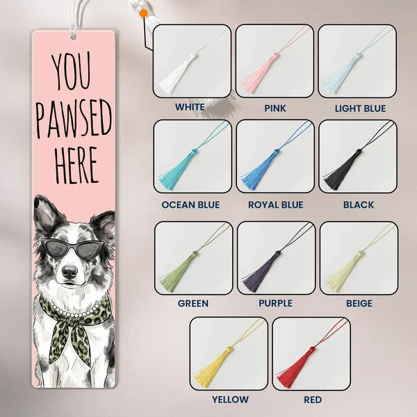 Acrylic Bookmark with You Pawsed Here, Personalized Watercolor Pet Keepsake, Creative Gift for Readers and Pet Owners