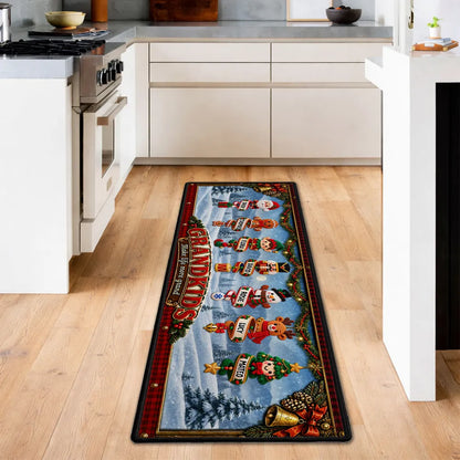 Grandkids Make Life More Grand Personalized Premium Doormat, Festive Snowy Entryway Decor, Creative Gift for Grandparents