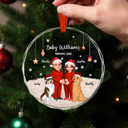 Crystal Ornament for Expecting Parents – A Heartwarming Family Keepsake & Perfect Christmas Gift