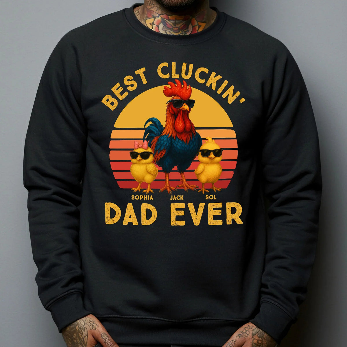 Best Cluckin' Dad Ever Personalized Classic Tee, Creative Rooster Gift For Father's Day
