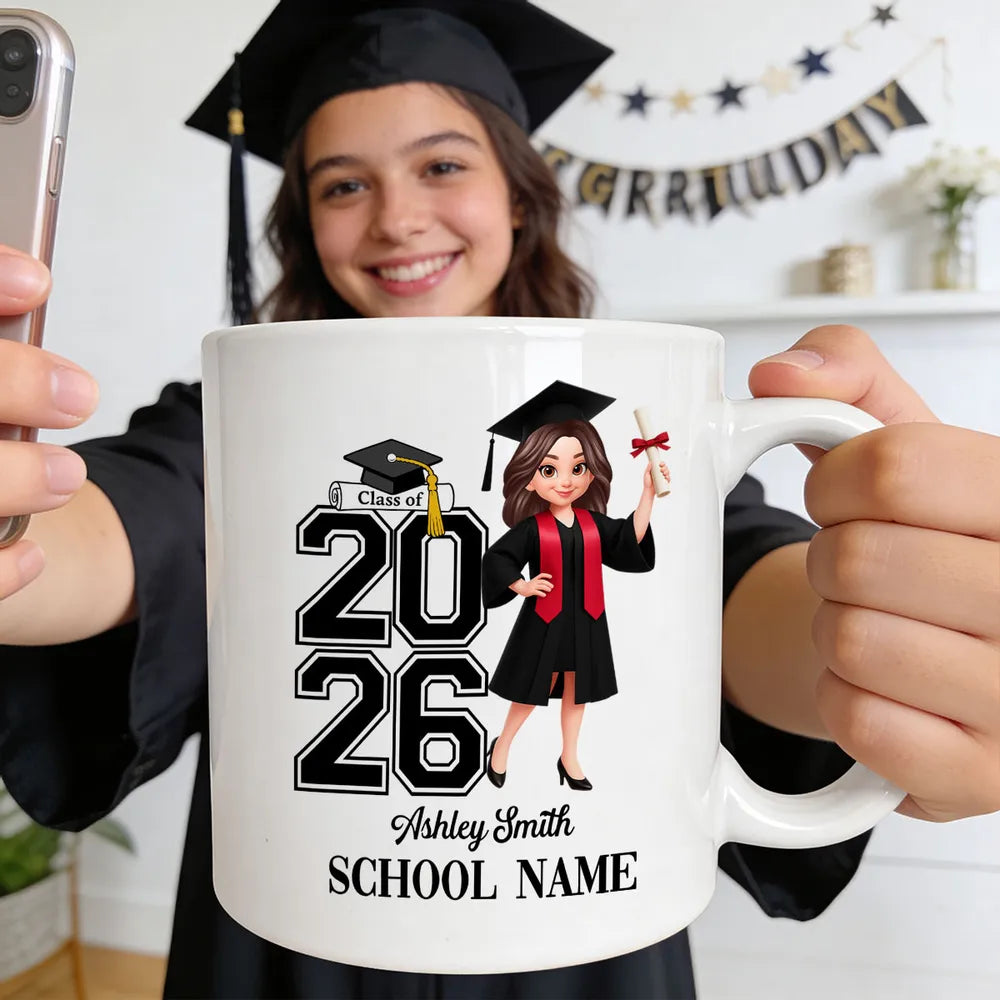 Class Of Graduation Ceramic Mug, Personalized Keepsake With Graduate G ...