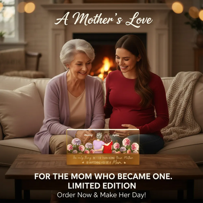 Personalized Block LED Light Plaque Mom and Daughter Hugging Floral Night Light, Unique Gift for Mom or Daughter