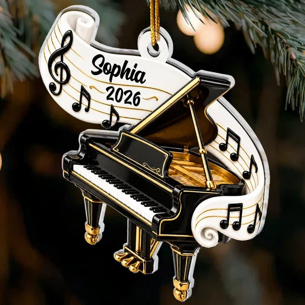 Personalized Music Acrylic Ornament, Instrument Design for Christmas Trees, Unique Gift for Band Students and Teachers