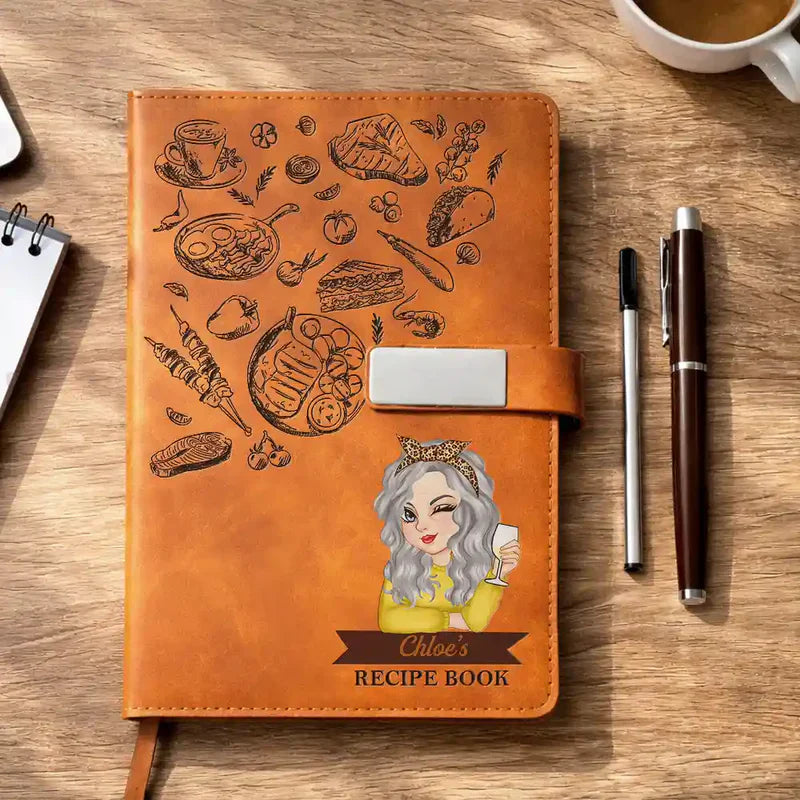 Personalized Metal Buckle Notebook Set, Recipe Book for Home Cooks, Unique Creative Gift