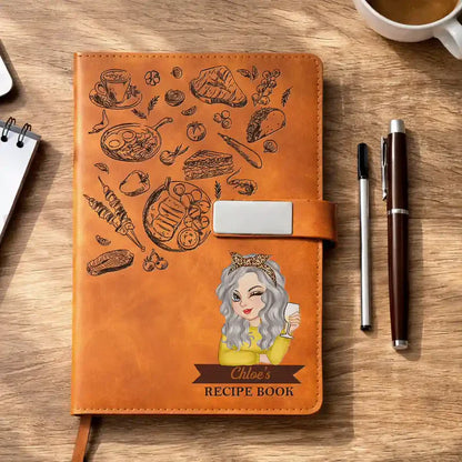 Personalized Metal Buckle Notebook Set, Recipe Book for Home Cooks, Unique Creative Gift