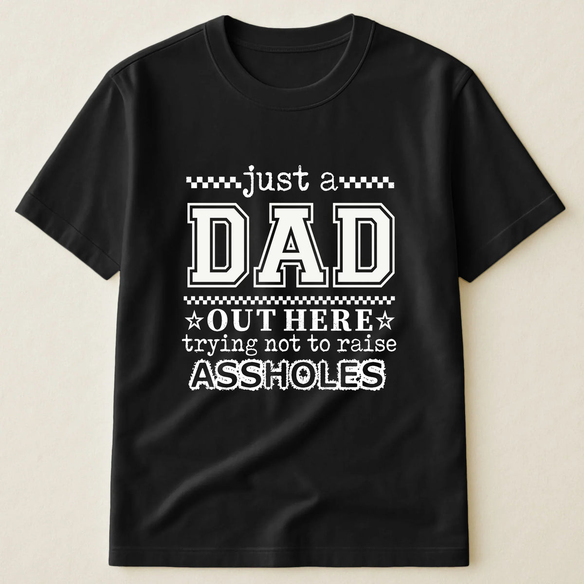 Sarcastic Family Classic Tee, Personalized Unique Creative Gift for Laughing Dad & Son, Bold Black Style