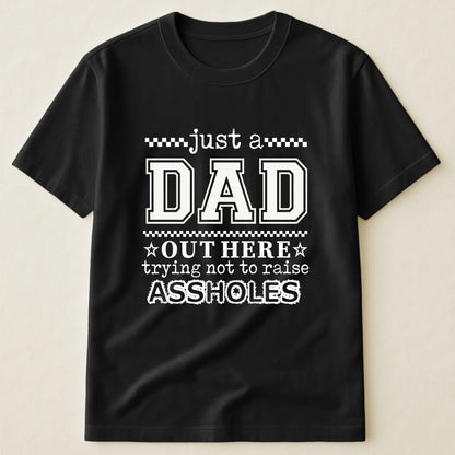 Sarcastic Family Classic Tee, Personalized Unique Creative Gift for Laughing Dad & Son, Bold Black Style