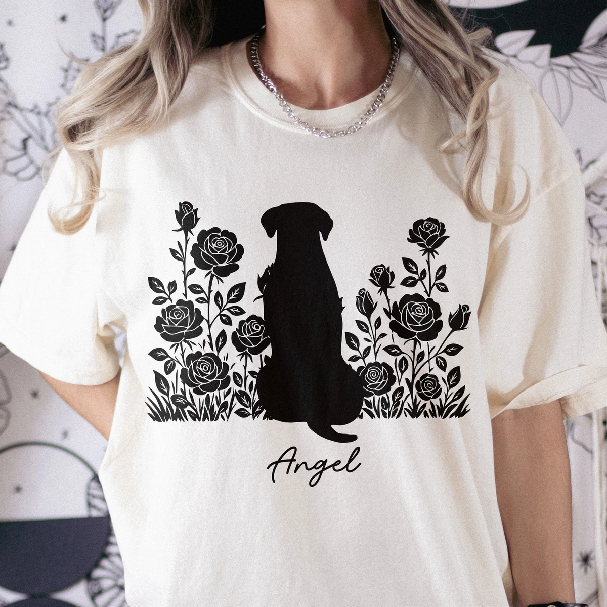 Vintage Floral Dog Classic Tee, Personalized Just for You - A Thoughtful Everyday Wear Gift for Any Dog Mom