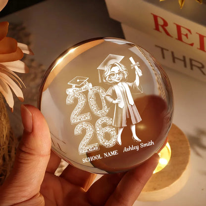 Personalized Globe Lamp Class Of Graduation Night Light, Unique Gift For Son or Daughter
