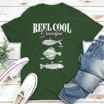 Grandpa Classic Tee with Custom Fish Art, Creative Gift for Fishing Trips & Everyday Wear