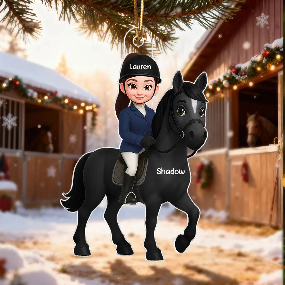 Custom Equestrian Riding Ornament for Christmas Tree Décor