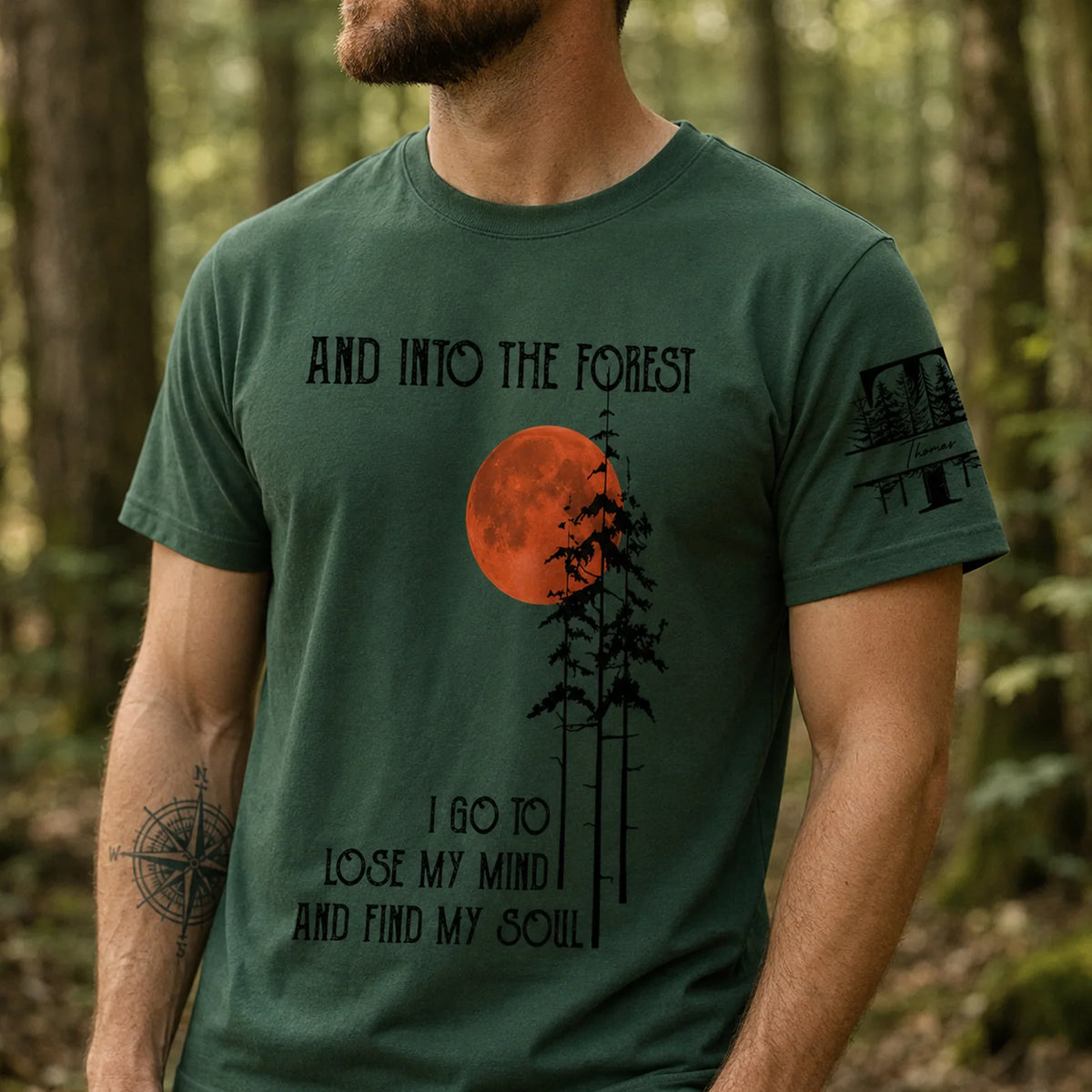 Personalized Dual Print Classic Tee, I Hate People Forest Moon Design, Unique Gift for Introvert Friend