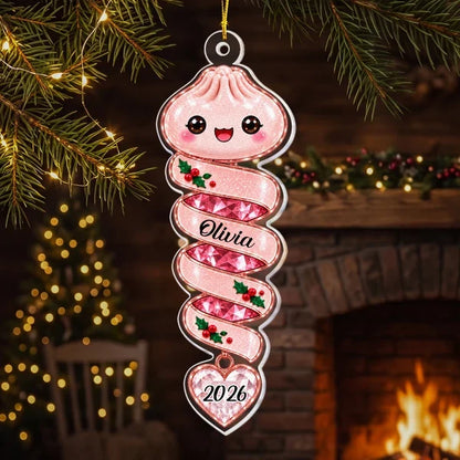 Personalized Acrylic Ornament, Cute Pastel Character for Christmas Tree Decor, Unique Gift for Kids