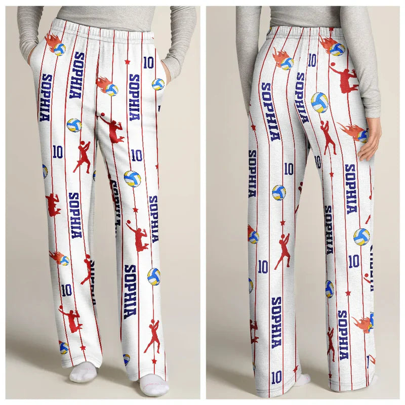 Personalized Printed Lounge Pants With Baseball Art, Creative Gift for Sports Lovers at Home
