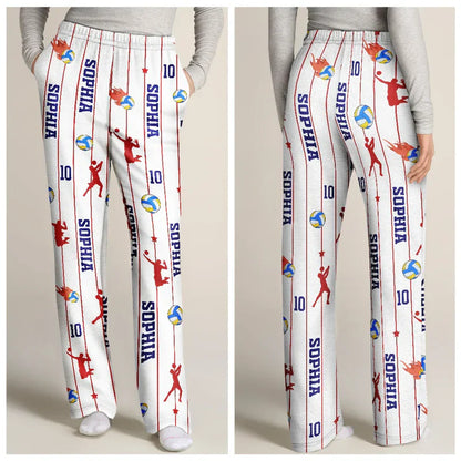 Personalized Printed Lounge Pants With Baseball Art, Creative Gift for Sports Lovers at Home