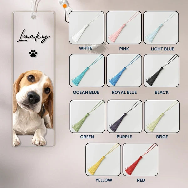Personalized Acrylic Bookmark with Joyful Pet Portrait, Unique Keepsake Gift for Dog Owners Who Love Reading