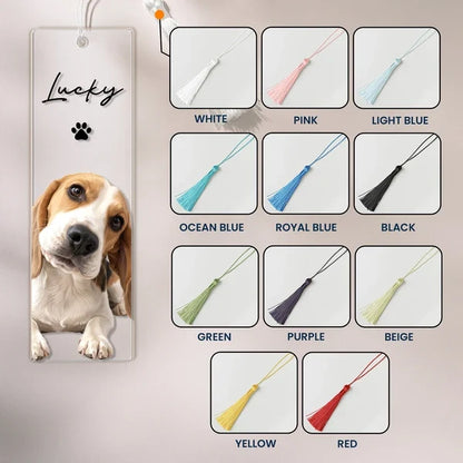 Personalized Acrylic Bookmark with Joyful Pet Portrait, Unique Keepsake Gift for Dog Owners Who Love Reading
