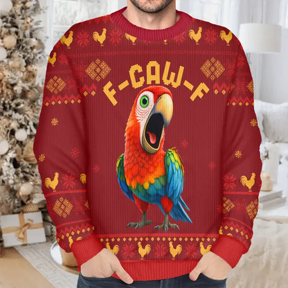 Sweatshirt with Hilarious Rooster Graphic, Ugly Sweater Vibes for Christmas, a unique gift for friends or coworkers