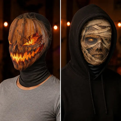 Personalized Mesh Print Balaclava Hat, Hooded Skull Look for Halloween Party Nights, Unique Gift for Costume Fans