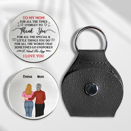 Personalized Pocket Hug for Mom, Thank You I Love You Quote, Everyday Keepsake Gift With Custom Touch