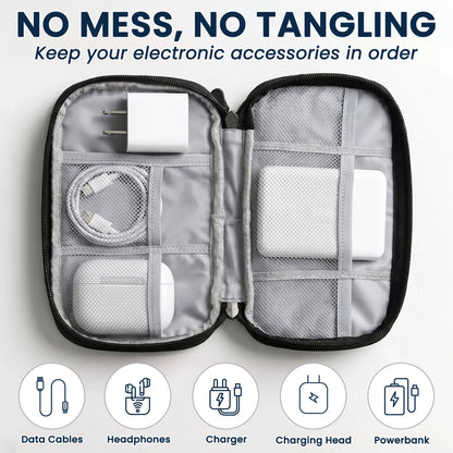 Personalized Oxford Cable Organizer, Funny Desk Charger Bag, Unique Gift for Tech Lover