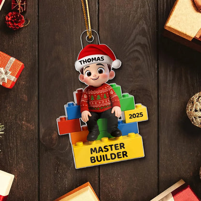 Playful Building Block Acrylic Ornament for Christmas Tree – Holiday Décor and Thoughtful Gift
