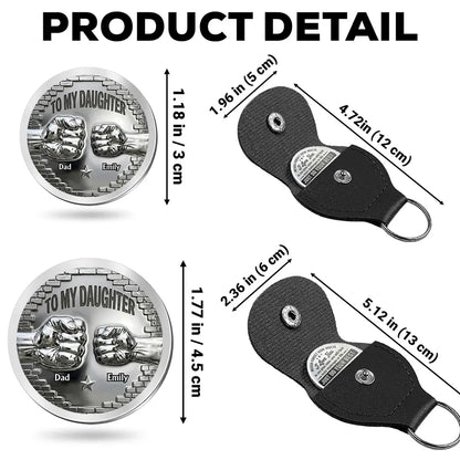 Personalized Pocket Hug Coin for Daughter, Encouraging Message Keepsake, Unique Gift From Dad for Everyday Comfort