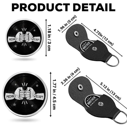 Pocket Hug for Brother Token with Fist Bump Design, Bold Black Style, Unique Gift That Says Your Bond Never Ends