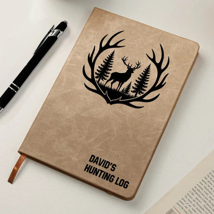 Personalized Leather Journal for Hunting Memories, Rustic Deer Design, Creative Gift for Dad or Husband