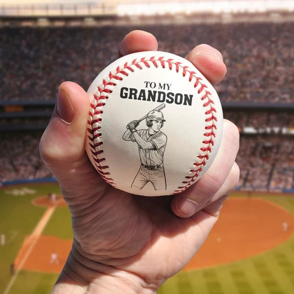 Personalized Baseball Ball with Loving Grandma Message, Creative Keepsake Gift for Grandson and Baseball Fan