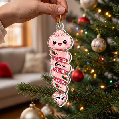 Personalized Acrylic Ornament, Cute Pastel Character for Christmas Tree Decor, Unique Gift for Kids