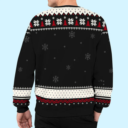 Printed Sweatshirt with Festive Snowflakes & Playful Grandkids Art, Cozy Holiday Wear, a Unique Gift for Grandpa