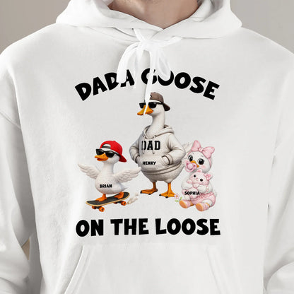 Dada Goose On The Loose Classic Tee, Playful Personalized Gift for Papa & Goose Family Laughs