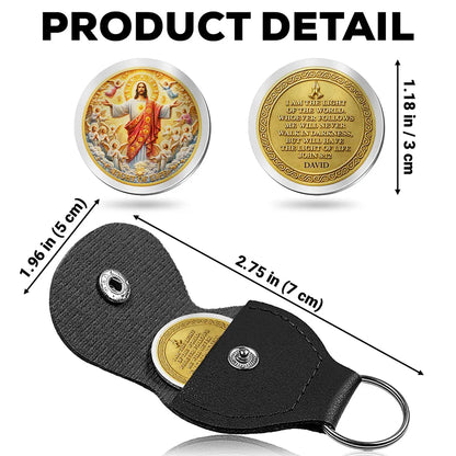 Personalized Pocket Hug Light of Life Keepsake Keychain Style Gift for Him or Her, A Daily Faith Reminder