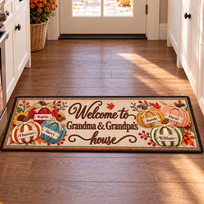 Personalized Premium Doormat, Welcome to Grandma & Grandpa's House, Autumn Pumpkin Creative Gift