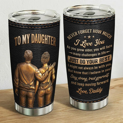 Personalized Insulated Travel Tumbler For Daughter, Unique Creative Gift From Dad