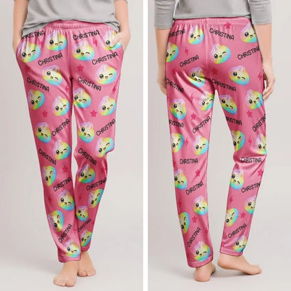 Personalized Printed Lounge Pants, Cute Cartoon Dumplings for Matching Family Wear, Unique Gift