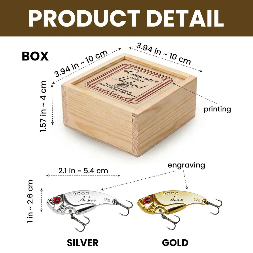 Custom Fishing Lure for Husband, Creative Romantic Gift for Anglers with Rose Gift Box