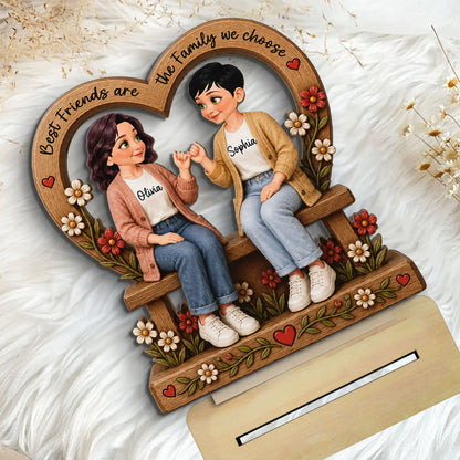 Personalized Wooden Plaque, Pinky Promise Friends, Unique Creative Gift for a Close Friend