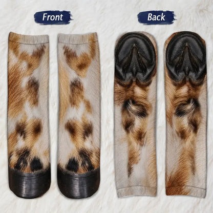 Personalized Crew Socks, Funny Farm Animal Feet for Cozy Home Lounging, Creative Gift for Friends