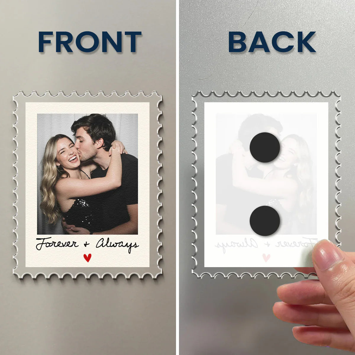 Acrylic Fridge Magnet, Wavy Edge Hugging Couple Keepsake, Unique Creative Gift For Him Or Her