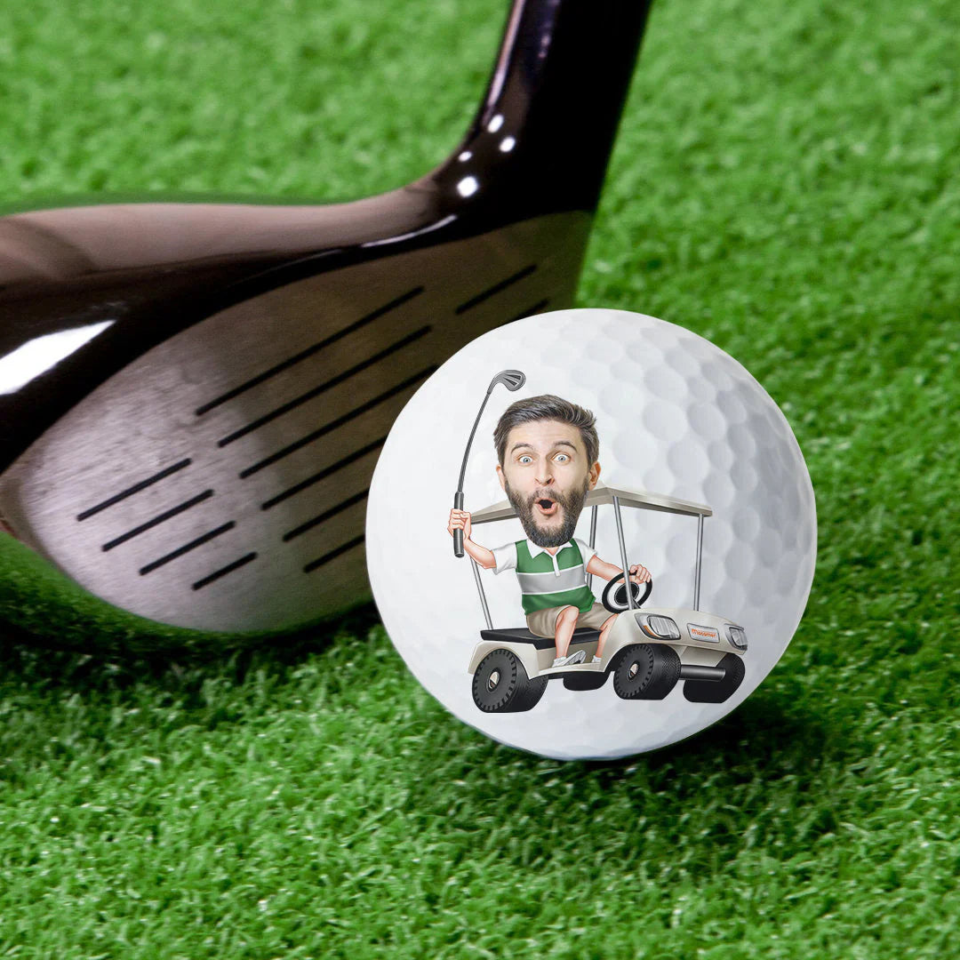 Personalized Funny Golf Ball with Photo Cartoon, If Found Please Hit Better Quote, Unique Gift for Golfers
