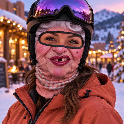 Personalized Balaclava Face Mask, Funny Character for Thumbs-Up Ski Resort Photos, Unique Gift for Ski Friends